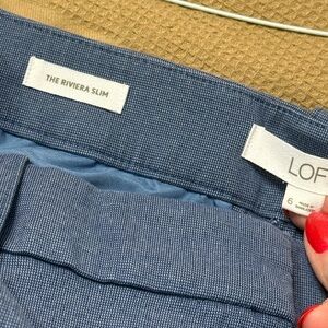 LOFT Blue Riviera Slim Trousers